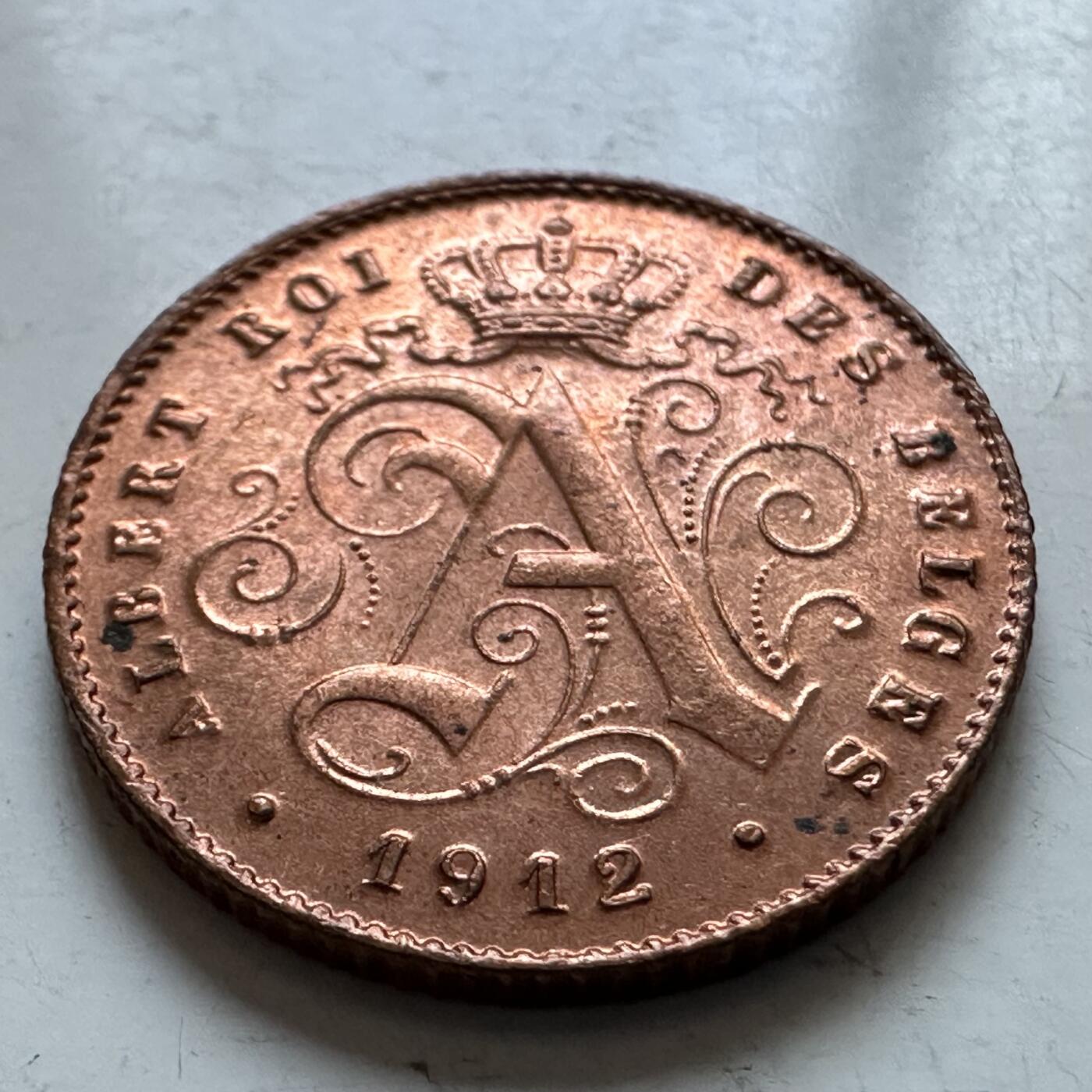 🌹外币初藏🌹🐯2025年第147场  每周二四六晚8️⃣点 接代拍 比利时1912年一分 少见原光品相