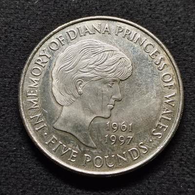 【全场包邮】纯粹捡漏拍490场（免费代拍第27场） - 英国1999年5镑纪念威尔士王妃戴安娜克朗型纪念币
