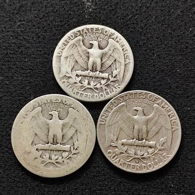 【全场包邮】纯粹捡漏拍490场（免费代拍第27场） - 美国各年份华盛顿25分（24.3毫米6.7克）银币（合20.1克）