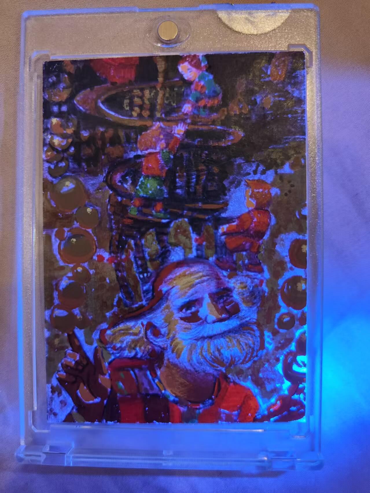 寸草不生拍卖 第十七期  手绘卡  画师青柠（图二紫光灯效果）