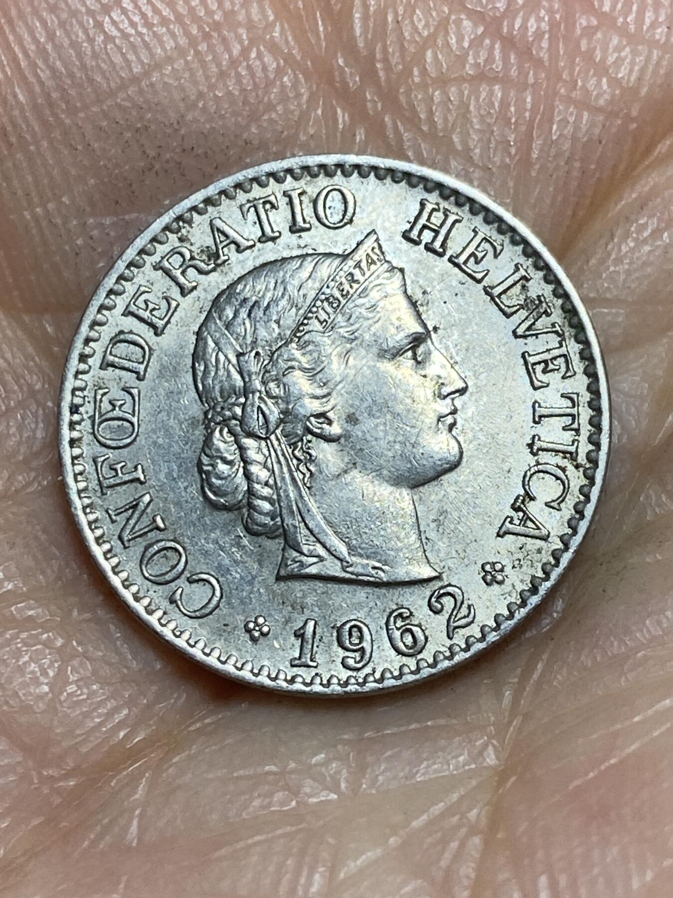 2026年第一场(总第一百七十场）外国好品散币场(免佣金) 瑞士🇨🇭1962年10拉彭(第二版，B标伯尔尼造)