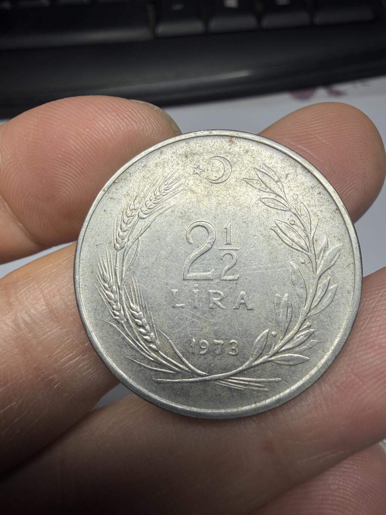 2025年集古藏今外币拍卖第十一期-第5场—（总第295拍），可以寄存60天，满160元包邮。 1973年土耳其2.5里拉