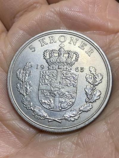 2026年第一场(总第一百七十场）外国好品散币场(免佣金) - 好品–丹麦🇩🇰1965年5克朗大币(弗雷德里克九世第一版，C; S版)