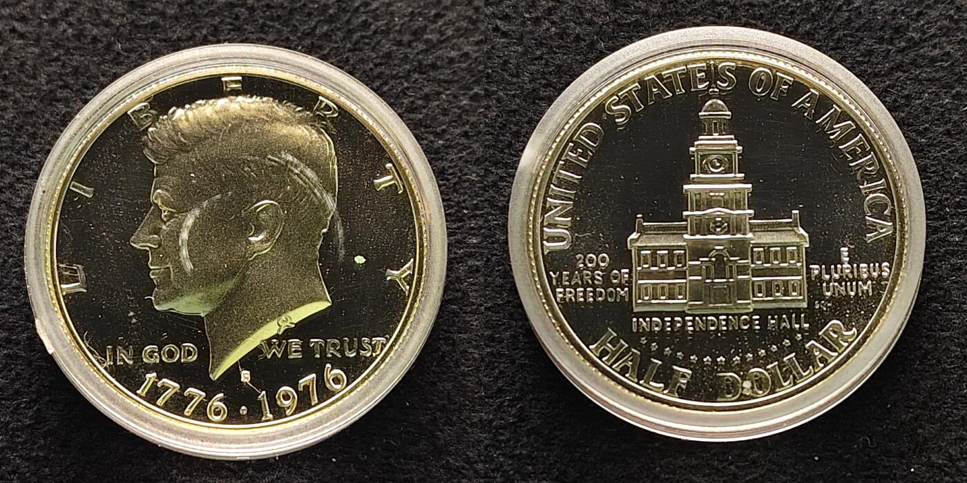 【全场包邮】纯粹捡漏拍491场（免费代拍第28场） 美国1976年独立200周年3枚全银精制纪念套币-盒证全（共计39.55克）