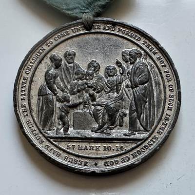 🌹外币初藏🌹🐯2025年第147场  每周二四六晚8️⃣点 接代拍 - 英国1880年伍尔弗汉普顿主日学校百年纪念章 43.3毫米