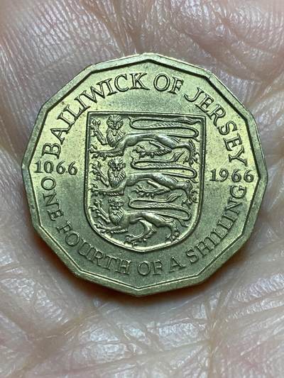 2026年第一场(总第一百七十场）外国好品散币场(免佣金) - 英属泽西岛🇯🇪1966年1/4先令(诺曼征服900周年纪念币)