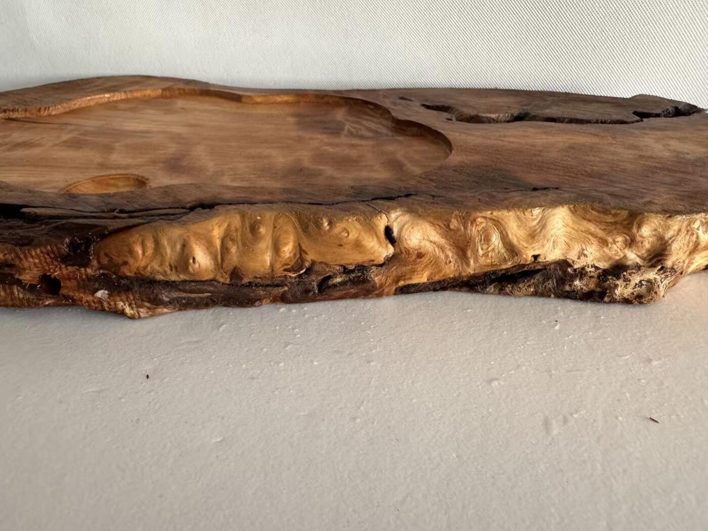 零元拍：1227-3香杉木老根榴茶盘，尺寸约：560/290/180/厚35MM，满花满瘤，药香满鼻，无漆无蜡