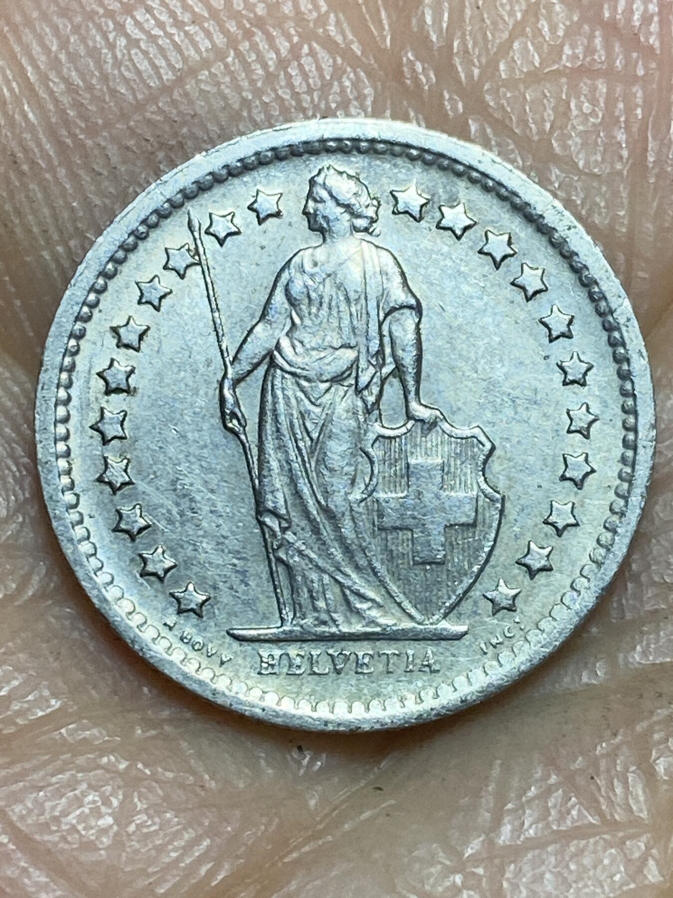 2026年第一场(总第一百七十场）外国好品散币场(免佣金) 瑞士🇨🇭1968年1/2法郎(第二版，B标伯尔尼造)