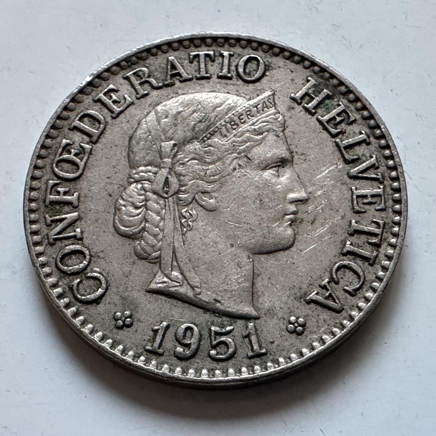 🌹外币初藏🌹🐯2025年第147场  每周二四六晚8️⃣点 接代拍 瑞士1951年10分