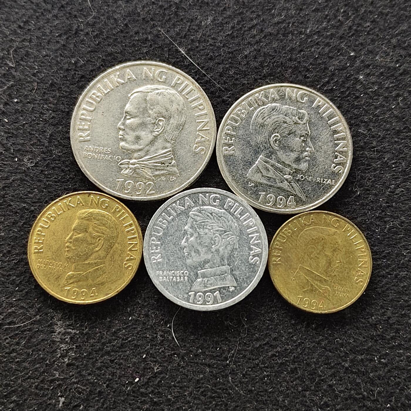 【全场包邮】纯粹捡漏拍490场（免费代拍第27场） 菲律宾1991-1994年小版5枚套币