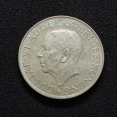 【全场包邮】纯粹捡漏拍491场（免费代拍第28场） - 瑞典1972年10克朗古斯塔夫六世90大寿（32毫米18克）纪念银币