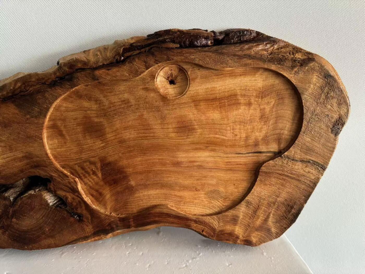 零元拍：1227-3香杉木老根榴茶盘，尺寸约：560/290/180/厚35MM，满花满瘤，药香满鼻，无漆无蜡