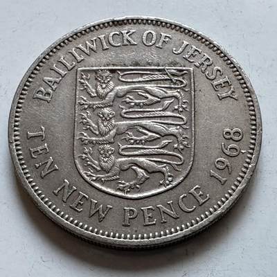 🌹外币初藏🌹🐯2025年第147场  每周二四六晚8️⃣点 接代拍 - 泽西岛1968年10便士