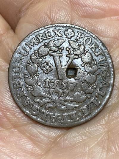 2026年第一场(总第一百七十场）外国好品散币场(免佣金) - 穿孔稀少品种古币–葡萄牙王国1757年5瑞斯(若泽一世时期，第二版大字版)