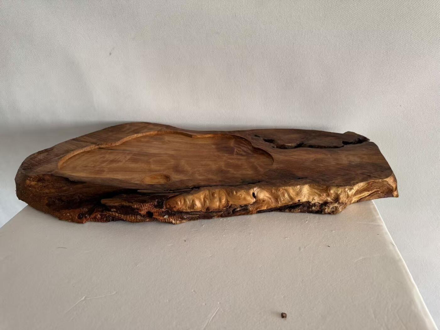 零元拍：1227-3香杉木老根榴茶盘，尺寸约：560/290/180/厚35MM，满花满瘤，药香满鼻，无漆无蜡