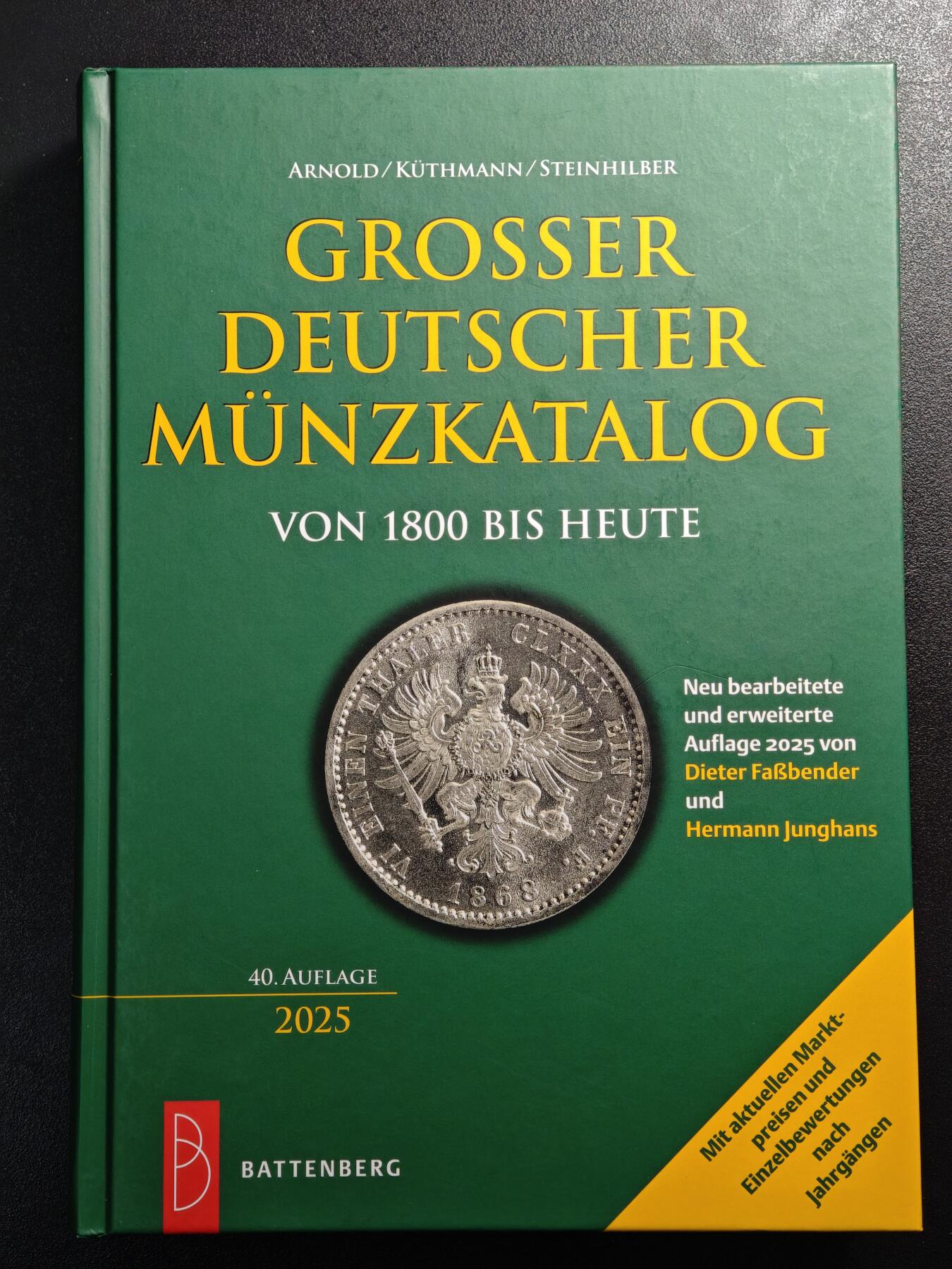 【德藏】世界币章拍卖第159期(元旦专场拍卖) 近乎全新 2025年德国巴滕贝格大目录 1800年-至今！精装硬壳 全书约728页