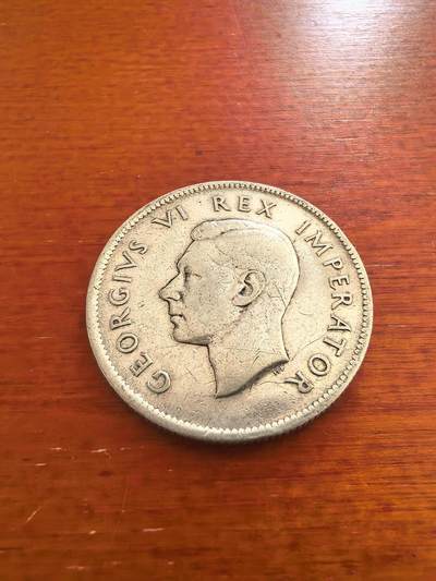 长老汇蛇年精选第八十九场拍卖 - 1937南非乔治六世2先令银币，首年版，11.31克800银