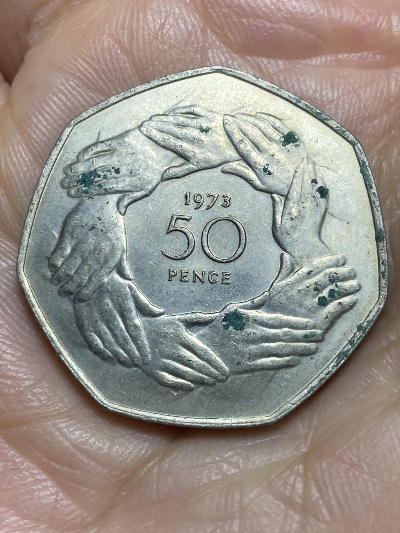 2026年第一场(总第一百七十场）外国好品散币场(免佣金) 英国🇬🇧1973年50便士(英国加入欧洲经济共同体纪念币)