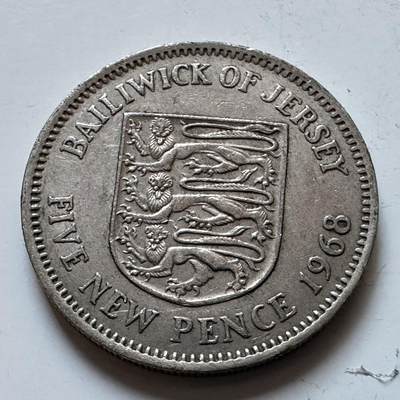 🌹外币初藏🌹🐯2025年第147场  每周二四六晚8️⃣点 接代拍 - 泽西岛1968年五便士