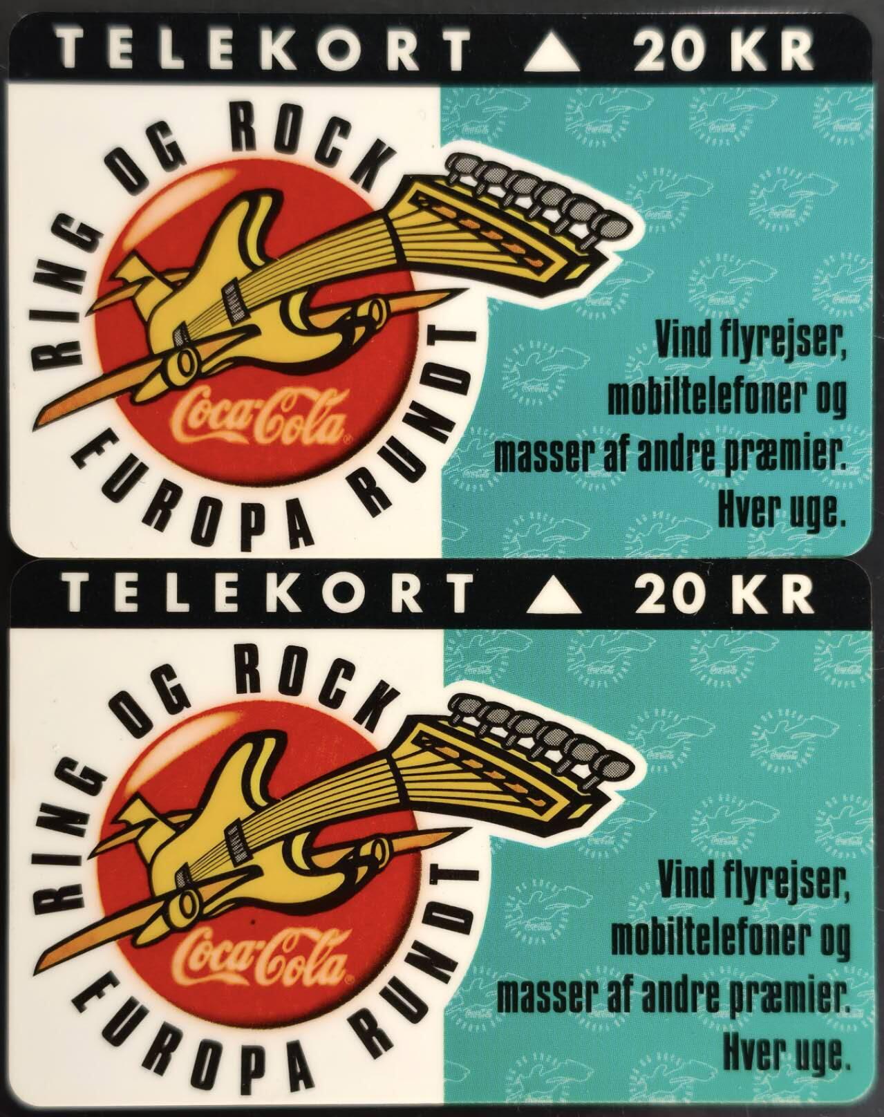 公藏第60期裸卡拍卖 丹麦电话新卡【可口可乐】一全发行3000，2枚合拍。品好。