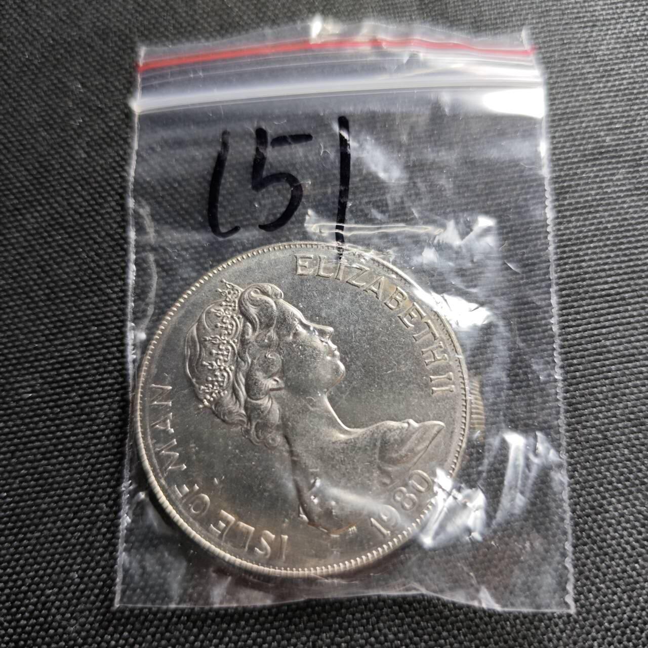 KK钱币收藏小铺 《套币 好品/批量散币专场》  2月预留时间 周末发货   1980马恩岛1克朗形纪念币