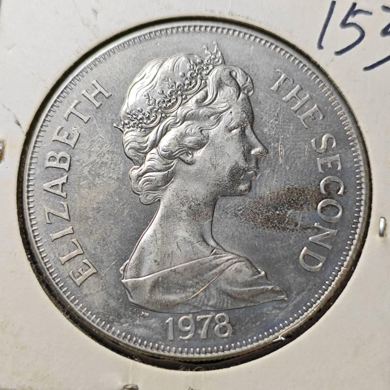 KK钱币收藏小铺 《套币 好品/批量散币专场》  2月预留时间 周末发货  1978英属阿森松岛1克朗形纪念币 少见