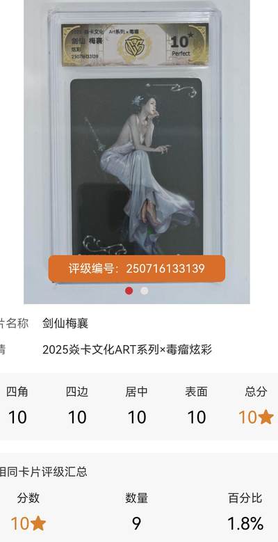 寸草不生拍卖 第十七期  - 焱卡文化art系列毒瘤剑仙梅襄炫彩10星全网只有9张市面很少