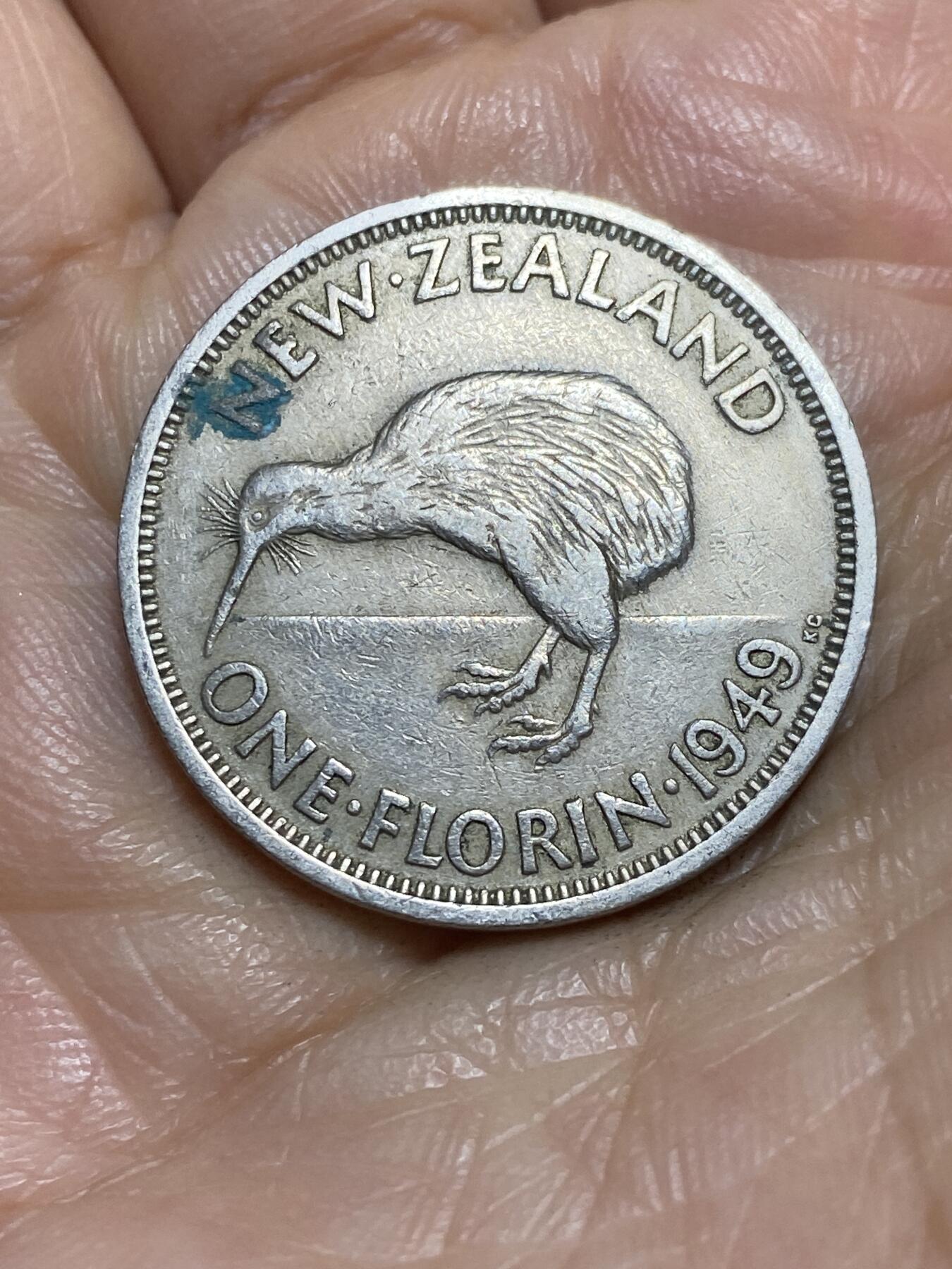 2026年第一场(总第一百七十场）外国好品散币场(免佣金) 少见年份–新西兰🇳🇿1949年1弗洛林(乔治六世第三版)