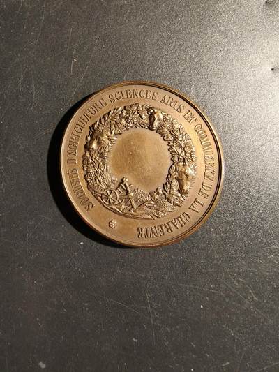 老王徽章第172期 - 法国奥利维尔·德·塞尔地区农业竞赛大铜章     直径42mm     重量35.8g