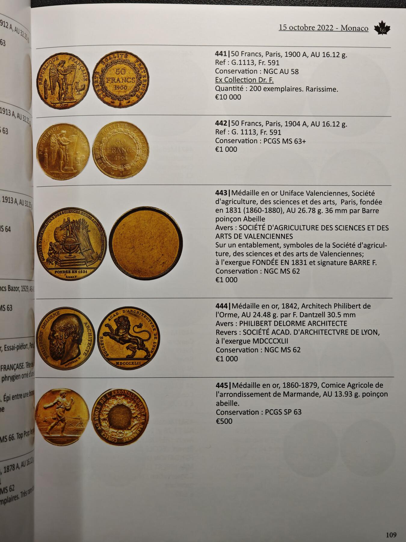 【德藏】世界币章拍卖第159期(元旦专场拍卖) 2022年 MONACO钱币拍卖会图录 全彩铜板纸印刷 全书约224页