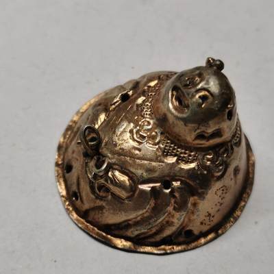 杂件专场91期 - 清代老银鎏金大号阿福