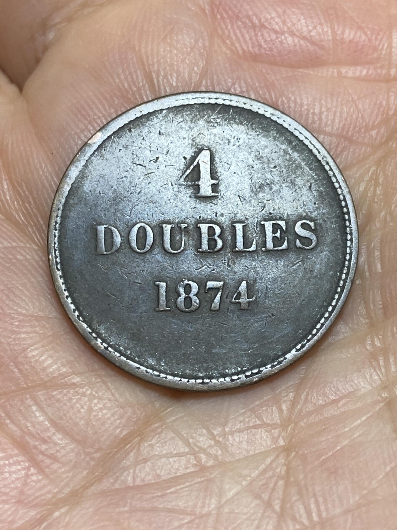 2026年第一场(总第一百七十场）外国好品散币场(免佣金) 英属根西岛🇬🇬1874年4道布(第二版，维多利亚女王时期)