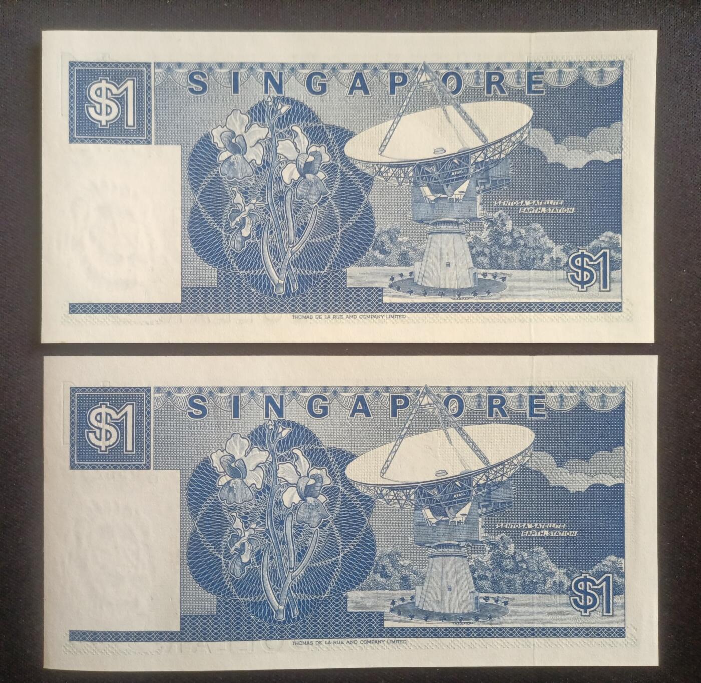 【游宝包邮场】蛇年第103期  新加坡-1元【帆船版 A/B/C/D冠 UNC/AU】