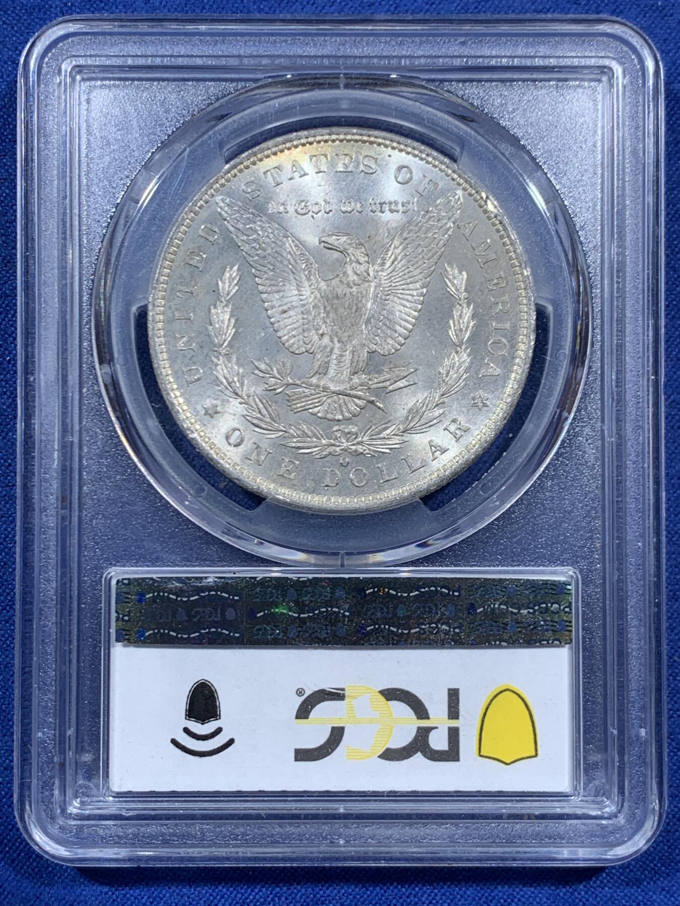 《竞宝斋》第452场 周日，周一 2场连拍 （全场包邮，欢迎送拍） PCGS MS65 美国1885O摩根一美元银币 霜感十分强烈的一枚