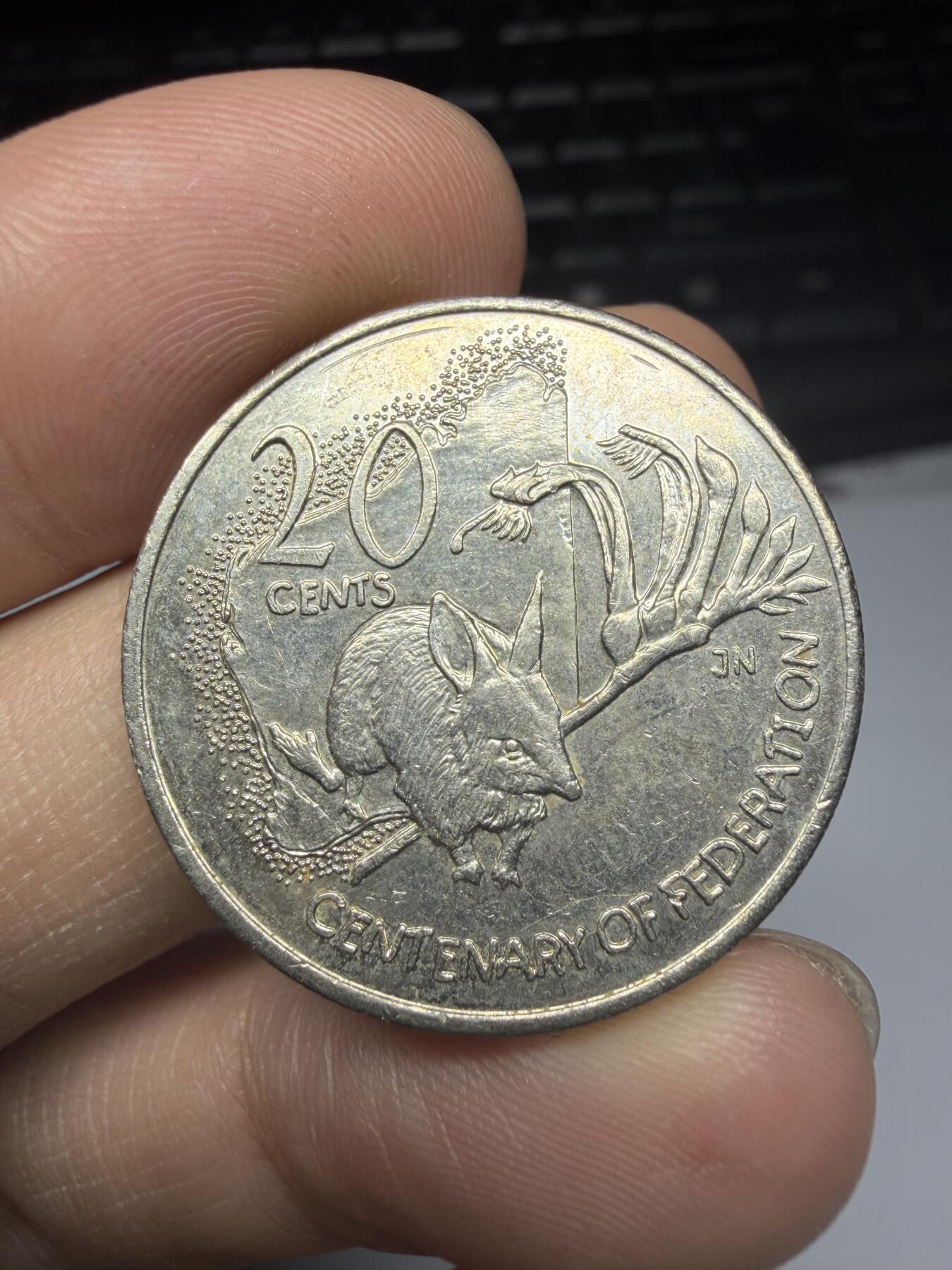 2025年集古藏今外币拍卖第十一期-第5场—（总第295拍），可以寄存60天，满160元包邮。 2001年澳大利亚20分