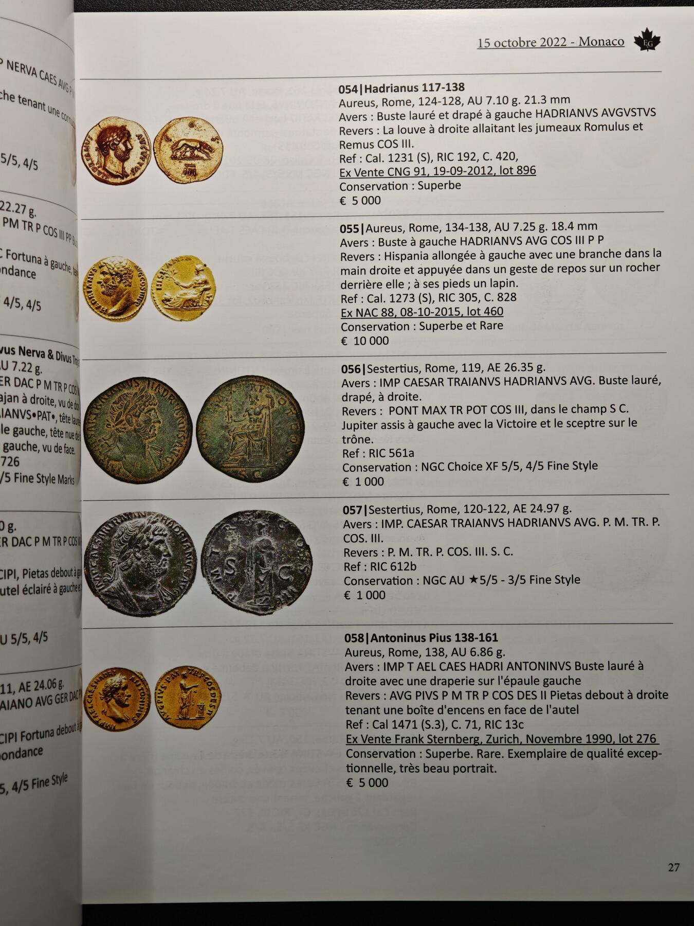 【德藏】世界币章拍卖第159期(元旦专场拍卖) 2022年 MONACO钱币拍卖会图录 全彩铜板纸印刷 全书约224页