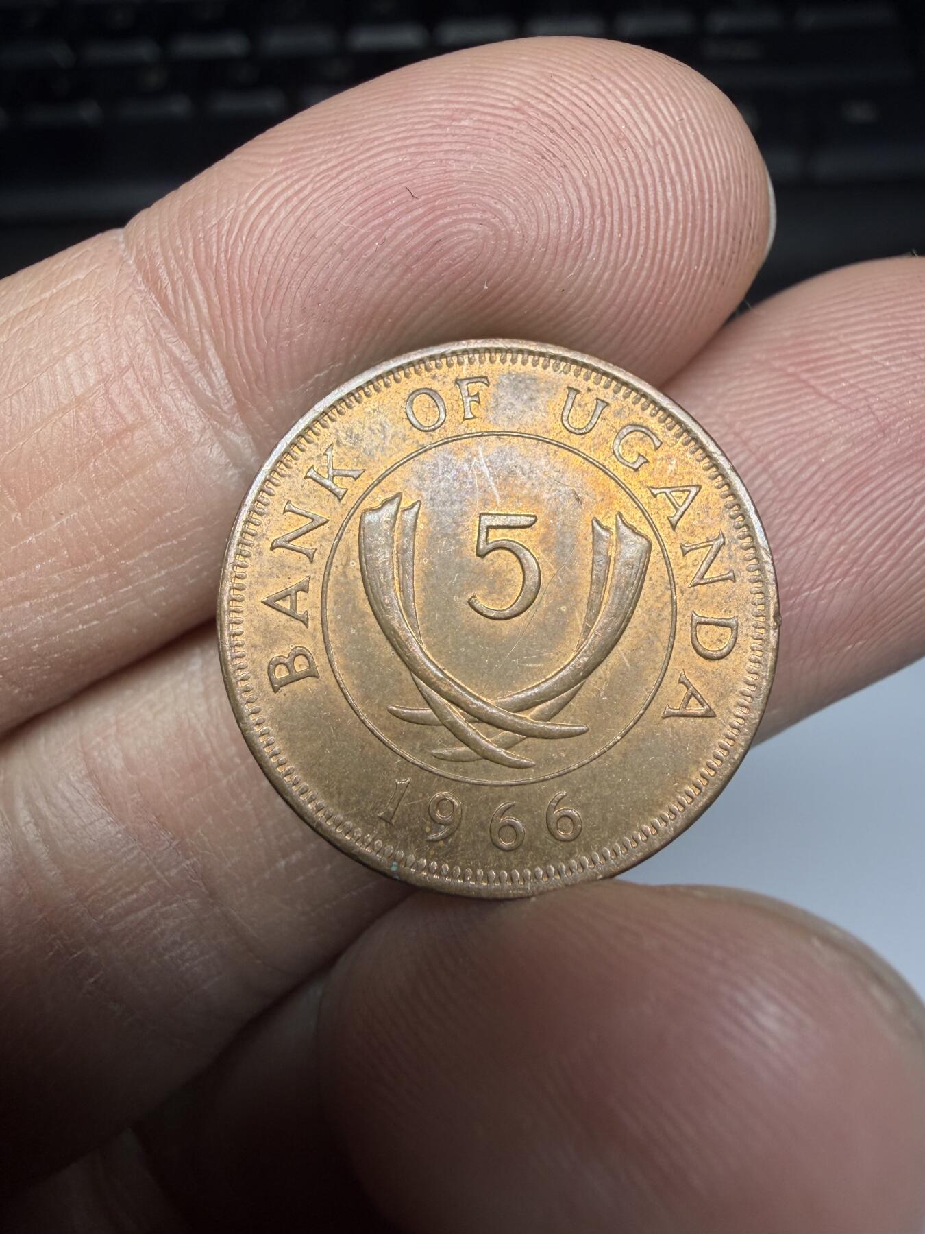 2025年集古藏今外币拍卖第十一期-第5场—（总第295拍），可以寄存60天，满160元包邮。 1966年乌干达5分