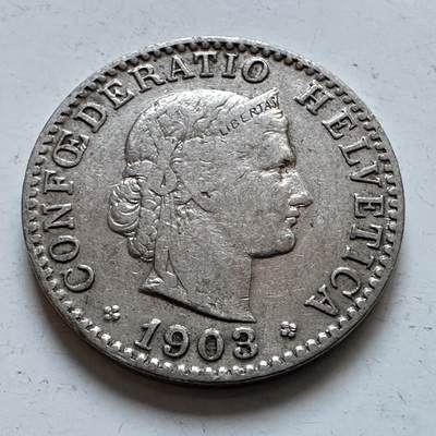 🌹外币初藏🌹🐯2025年第147场  每周二四六晚8️⃣点 接代拍 - 瑞士1903年20分