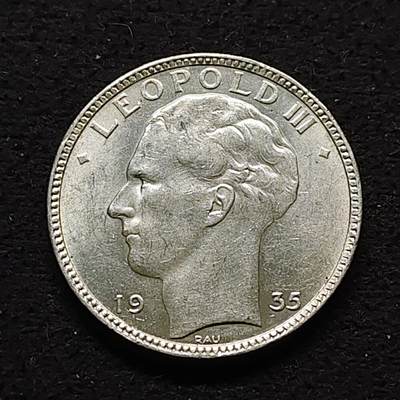 【全场包邮】纯粹捡漏拍490场（免费代拍第27场） - 比利时1935年利奥波德三世20法郎（28毫米11克）银币