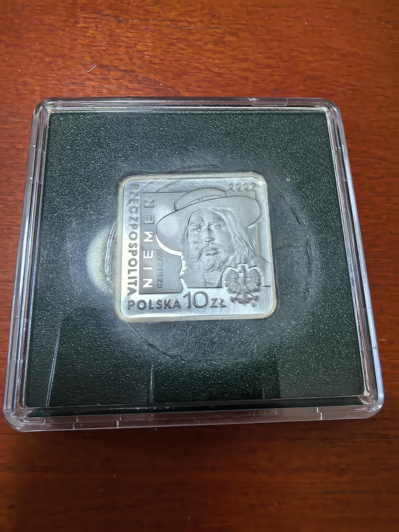 长老汇蛇年精选第八十九场拍卖 2009波兰艺术家切斯瓦夫·尼曼10兹罗提方形精制银币，14.14克925银，原厂盒