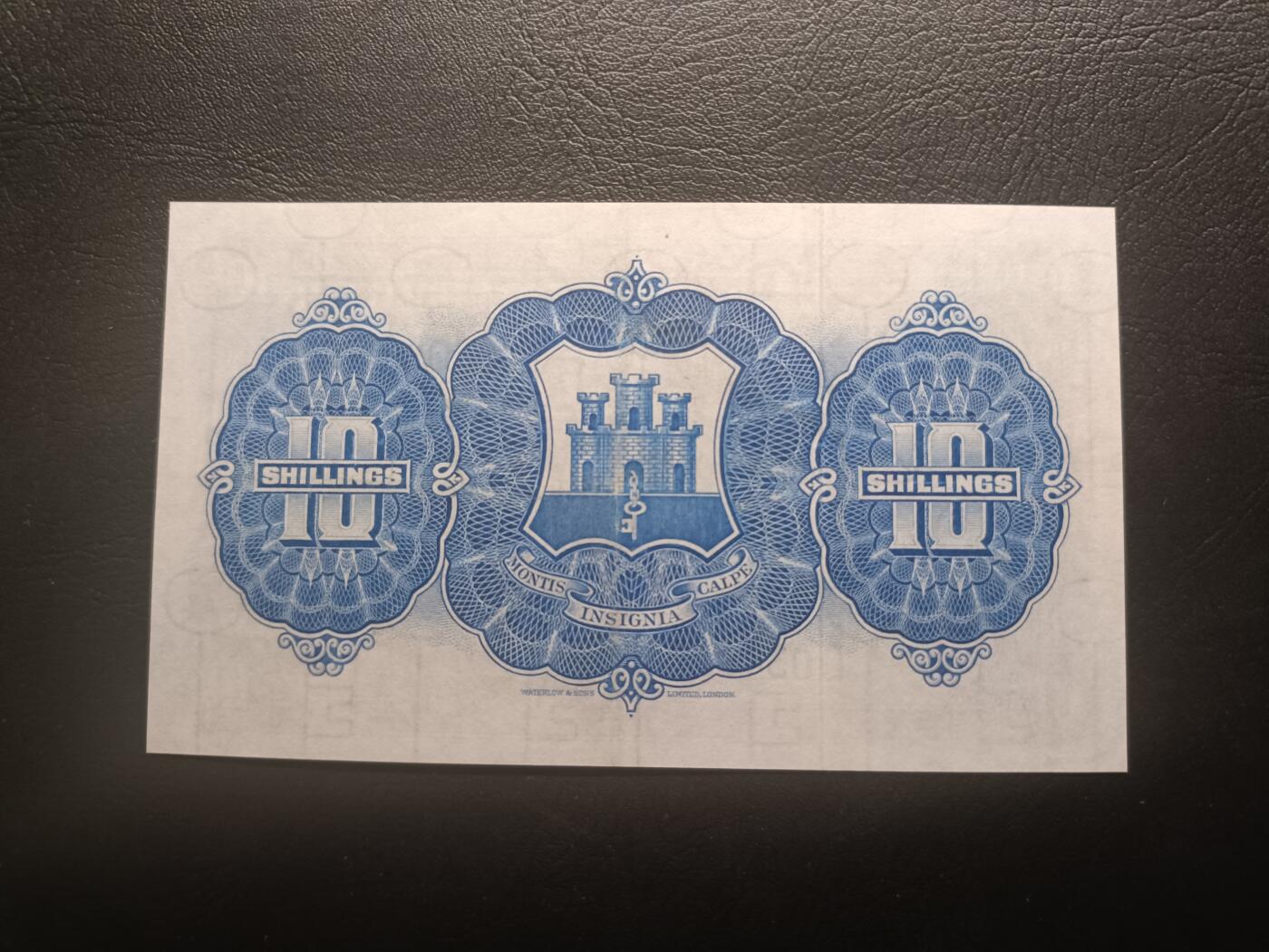 2026首期，总第211期 直布罗陀1954版10先令AUNC，海岸峭壁，少见早期品种