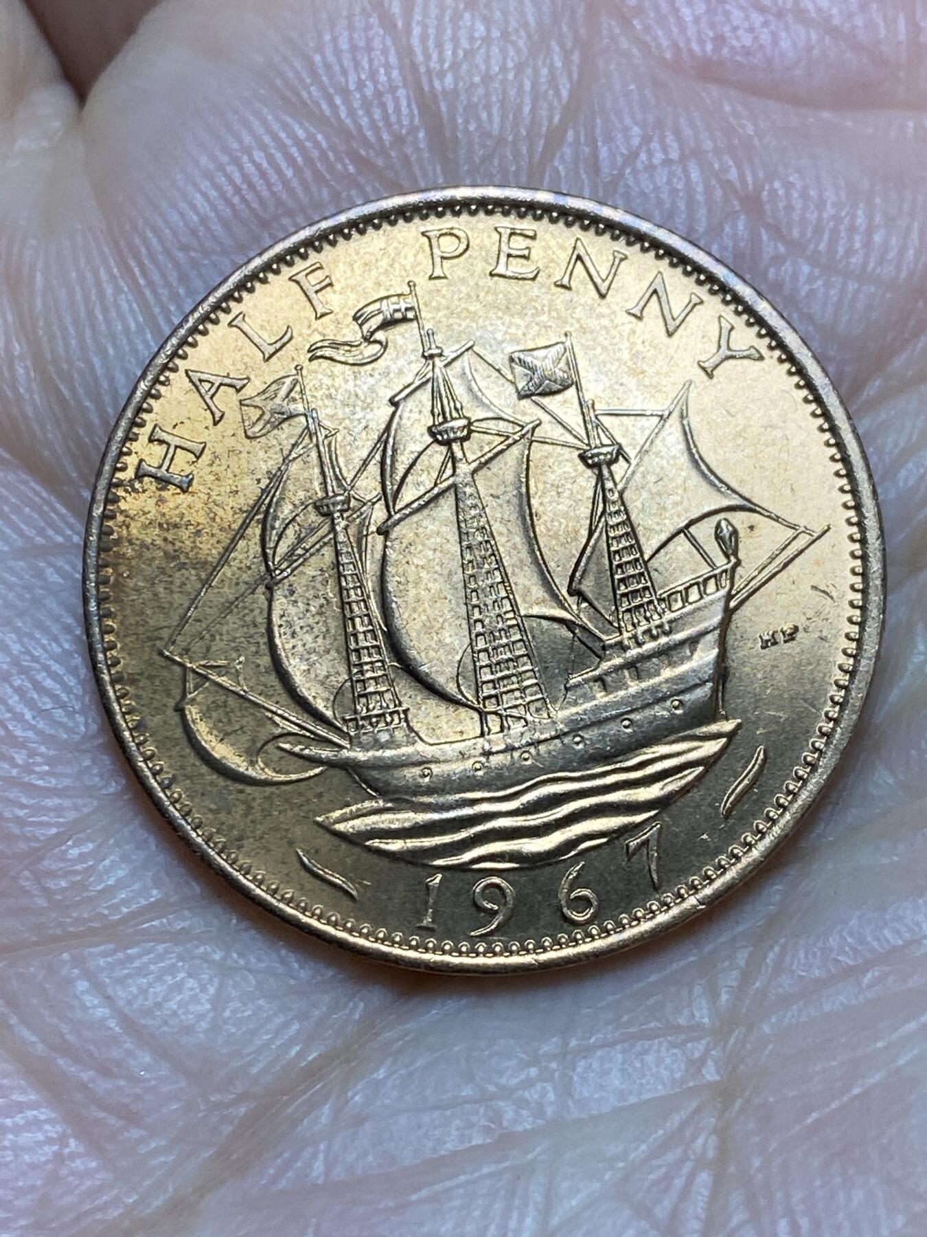 2026年第一场(总第一百七十场）外国好品散币场(免佣金) 原光好品–英国🇬🇧1967年半便士(伊丽莎白二世青年桂冠第二版，普制币关门年)