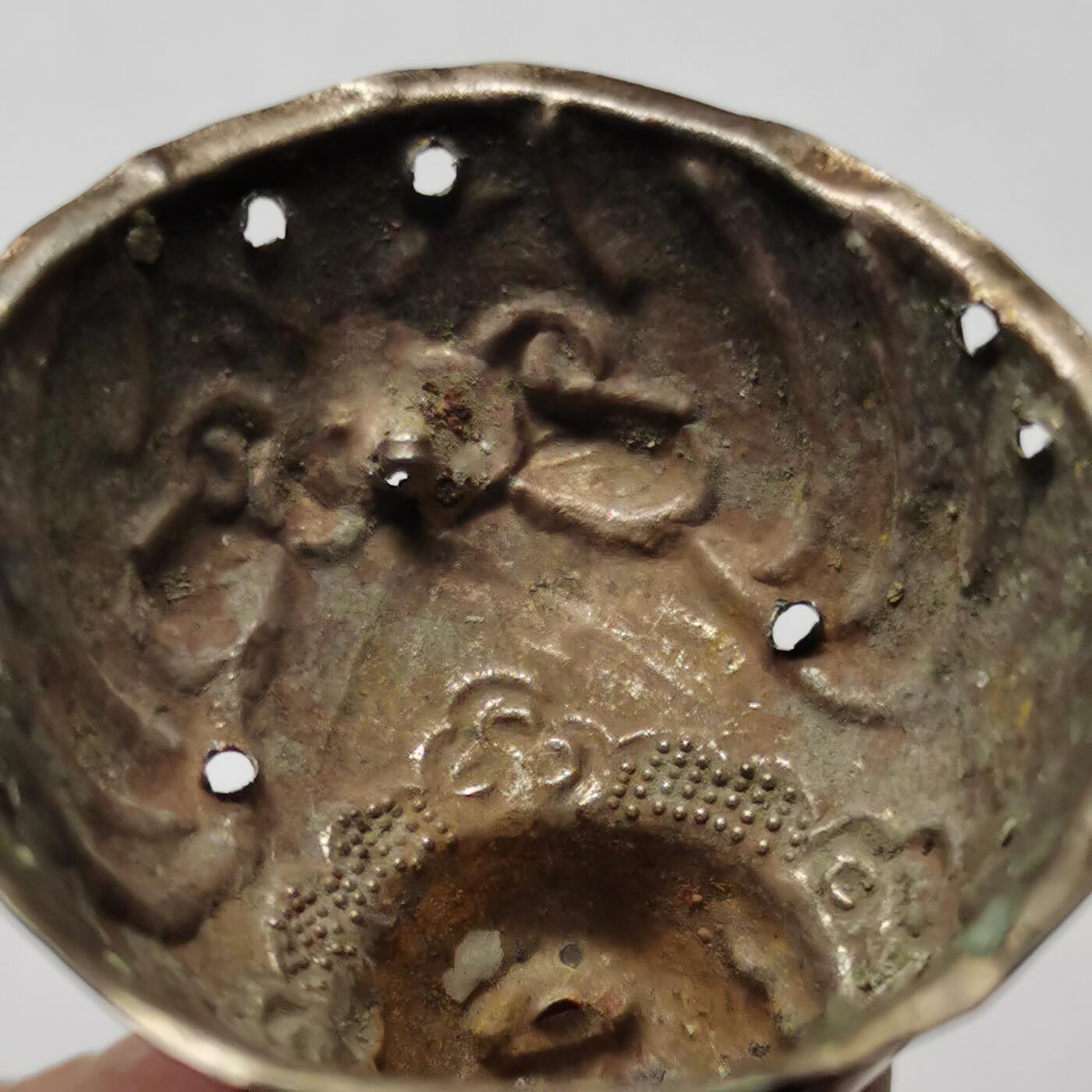 杂件专场91期 清代老银鎏金大号阿福