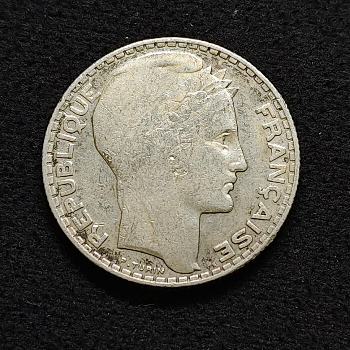 【全场包邮】纯粹捡漏拍490场（免费代拍第27场） 法国1934年10法郎（28毫米10克）银币