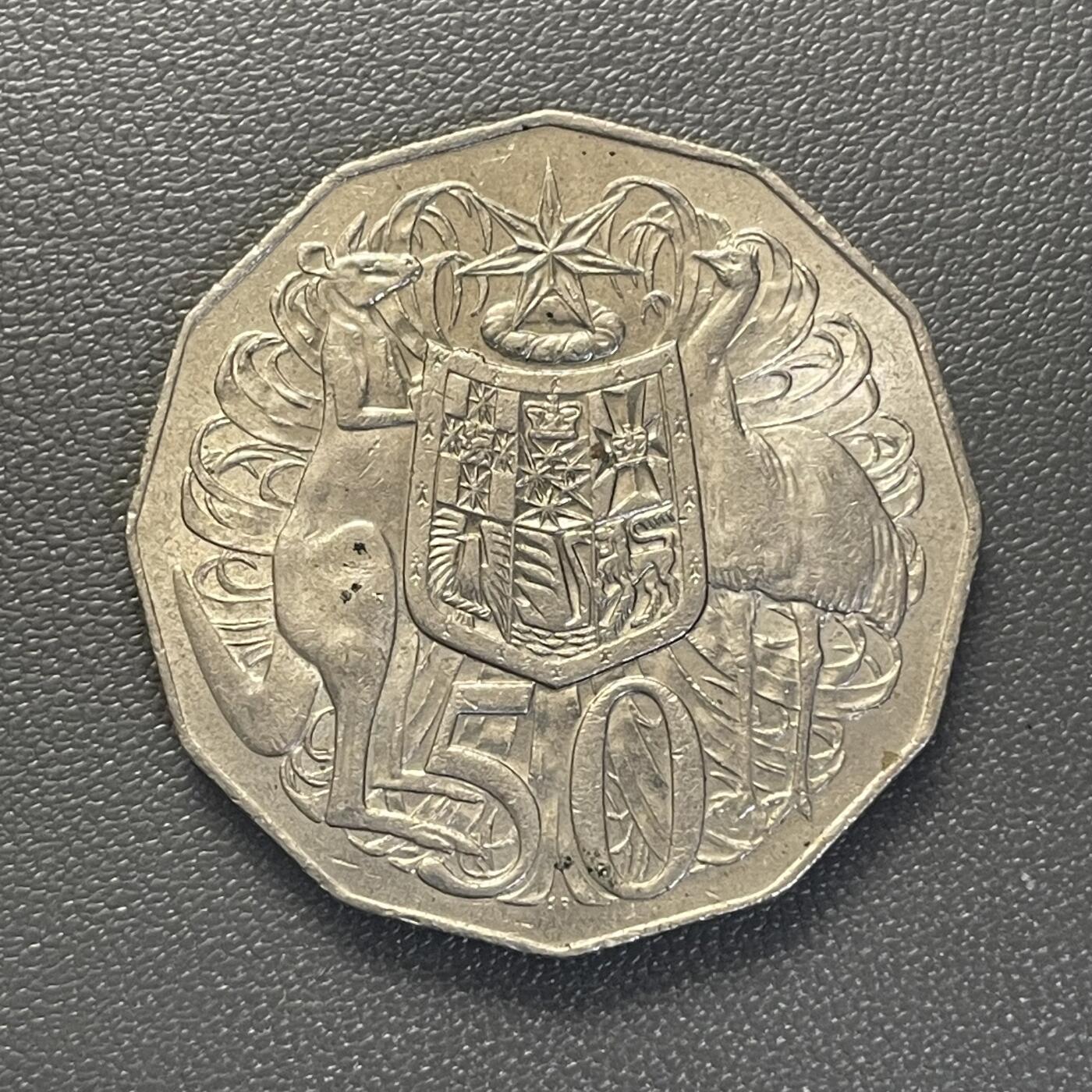 回流1228 1969年澳大利亚50分 伊丽莎白二世、国徽