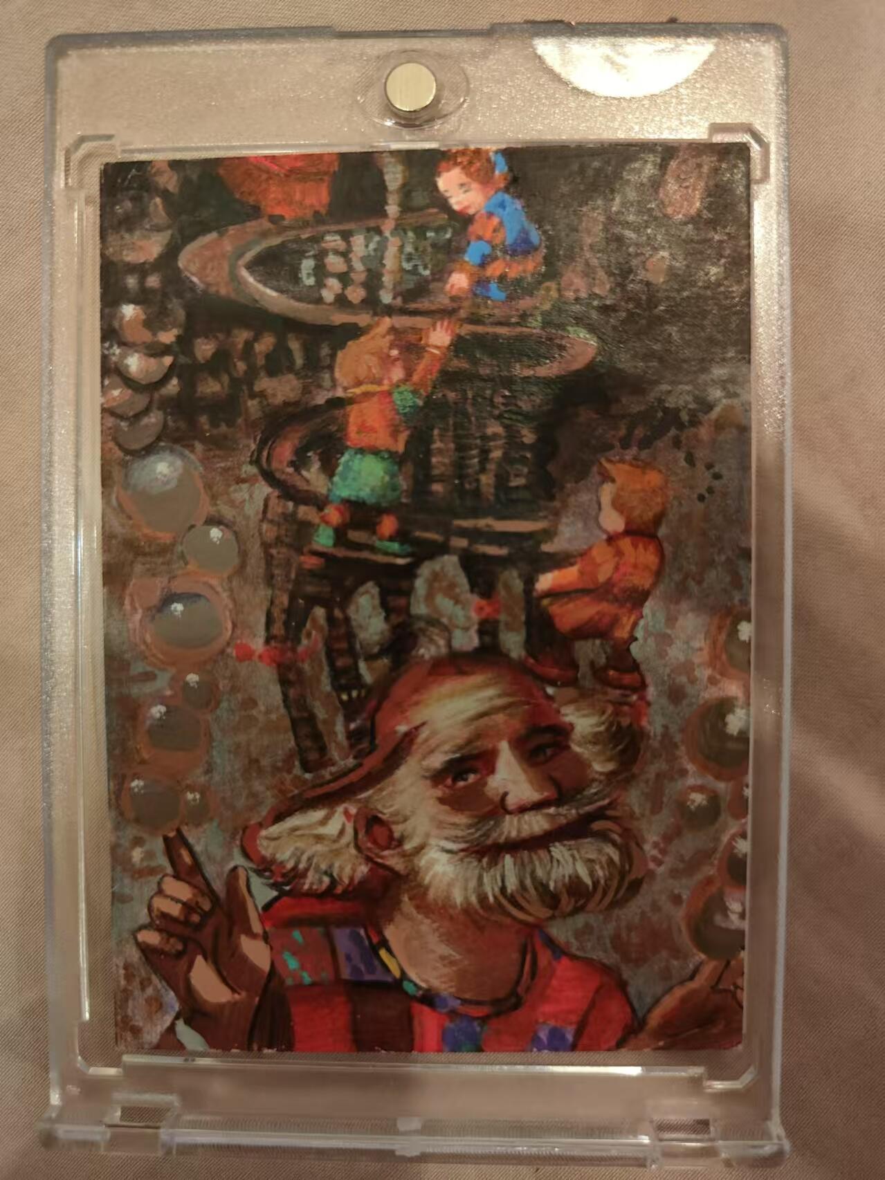 寸草不生拍卖 第十七期  手绘卡  画师青柠（图二紫光灯效果）