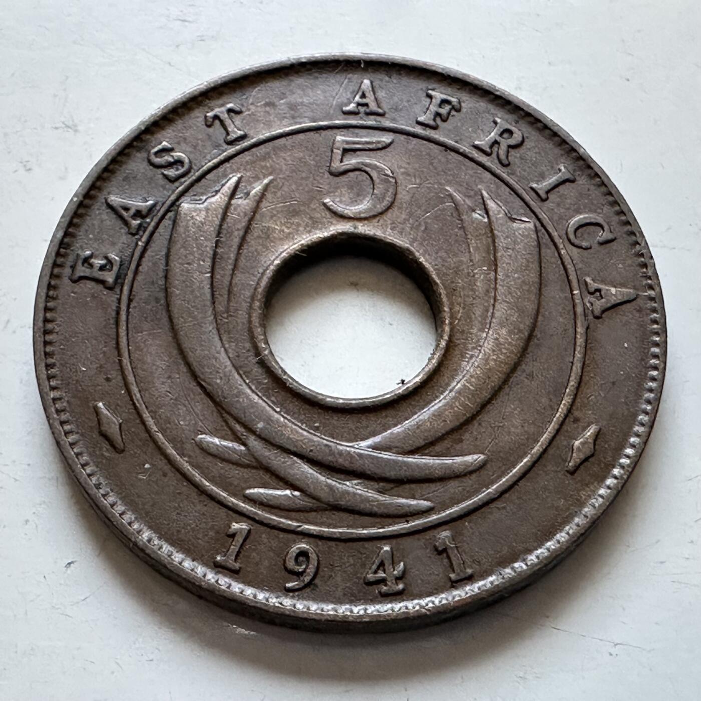 🌹外币初藏🌹🐯2025年第147场  每周二四六晚8️⃣点 接代拍 英属东非1941年五分 b