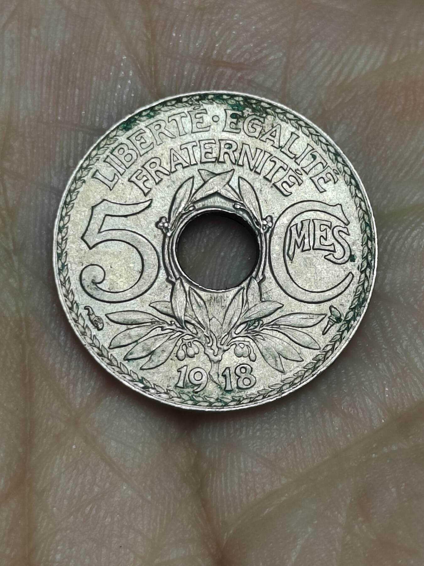 2025年第一百四十三场(总第一百六十九场）外国好品散币场(免佣金) 较少见–法兰西第三共和国1918年5生丁(第四版，大直径5生丁)