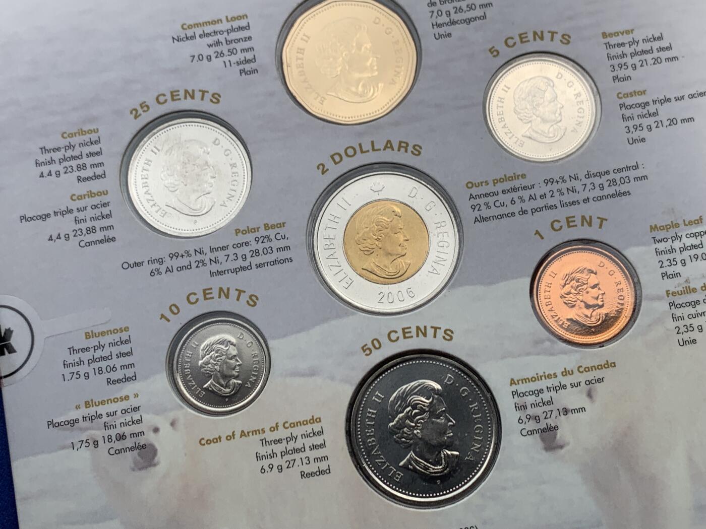 《竞宝斋》第452场 周日，周一 2场连拍 （全场包邮，欢迎送拍） 加拿大 2006年 oh！canada加拿大皇家造币厂7枚套币年册