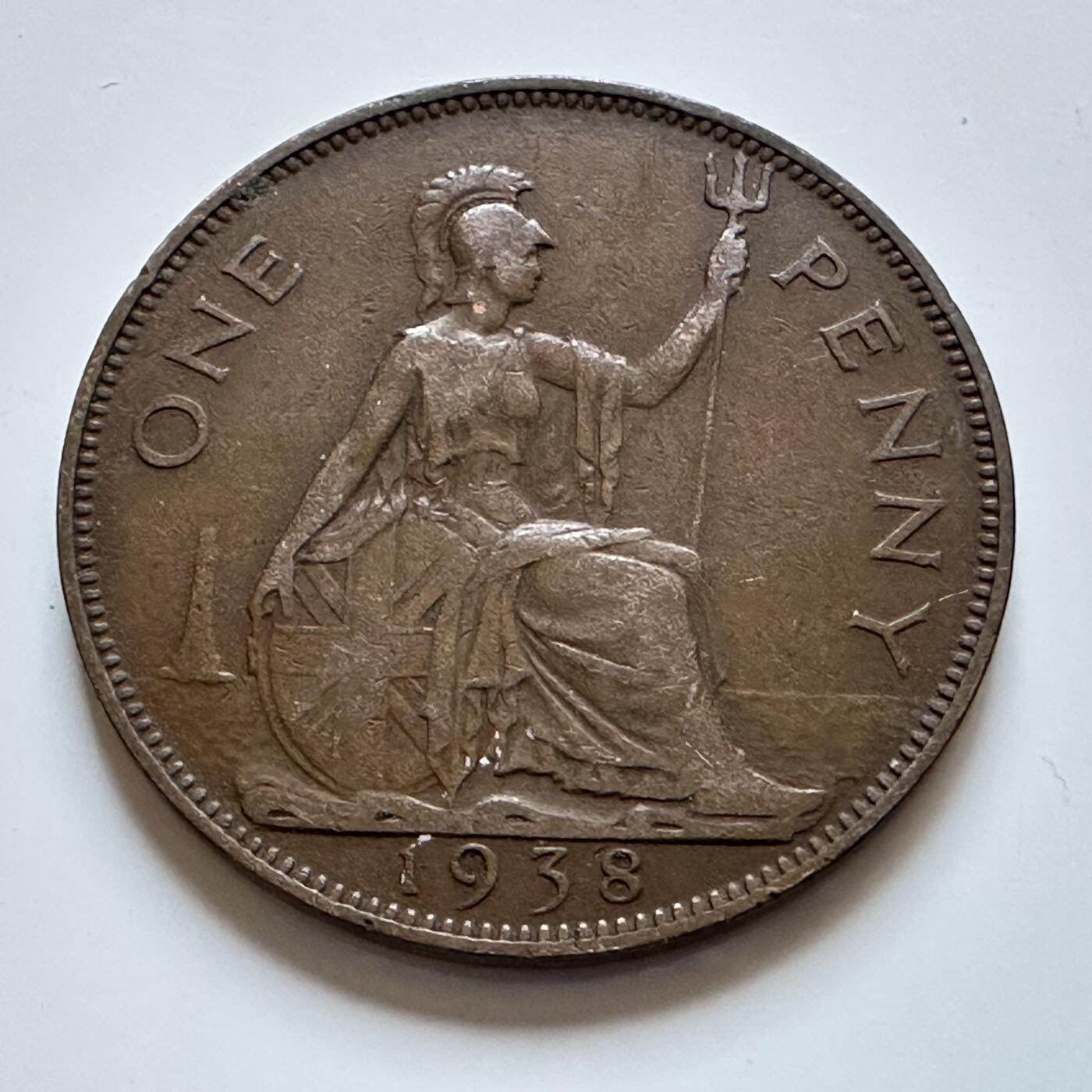 🌹外币初藏🌹🐯2025年第147场  每周二四六晚8️⃣点 接代拍 英国1938年一便士 b